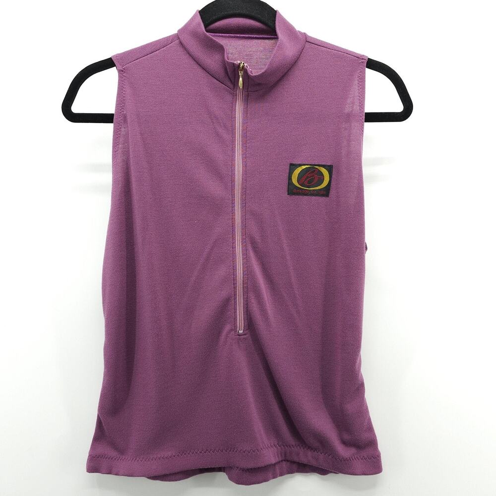 Bouré Cycling Jersey Womens Small Purple Sleeveless Half Zip Made USA Durango